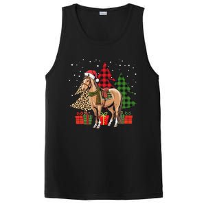 Funny Horse Christmas Pajamas Tree Plaid Xmas PosiCharge Competitor Tank