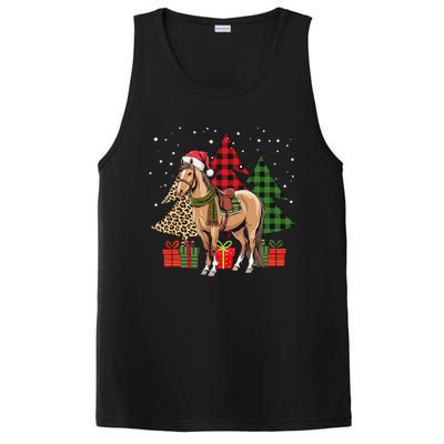 Funny Horse Christmas Pajamas Tree Plaid Xmas PosiCharge Competitor Tank