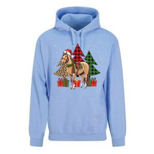 Funny Horse Christmas Pajamas Tree Plaid Xmas Unisex Surf Hoodie