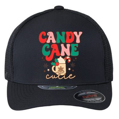 Festive Holiday Cocoa Mug with Retro Candy Cane Design Flexfit Unipanel Trucker Cap