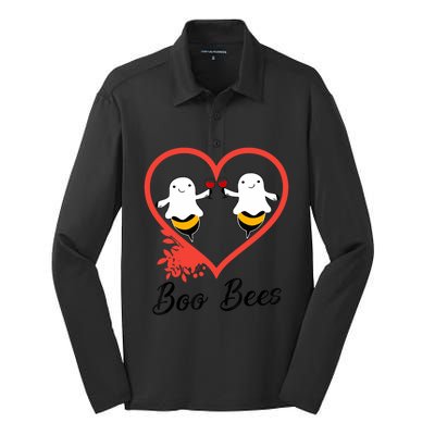 Funny Halloween Cute Gift Boo Bees Gift Silk Touch Performance Long Sleeve Polo