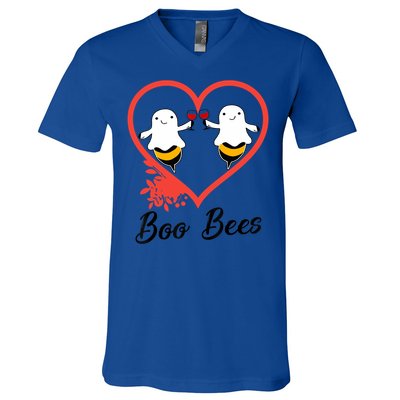 Funny Halloween Cute Gift Boo Bees Gift V-Neck T-Shirt