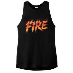 Fire Halloween Costume Fire Ice Matching Couples Ladies PosiCharge Tri-Blend Wicking Tank