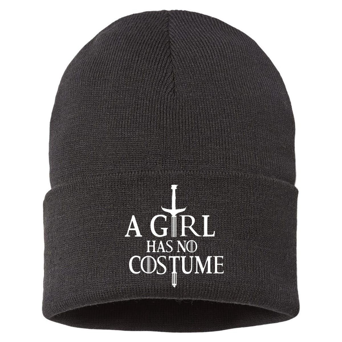 Funny Halloween, Cute Halloween, A Girl Has No Costume Sustainable Knit Beanie