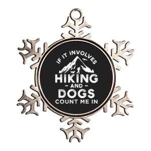 Funny Hiking Camping Dog Lovers Metallic Star Ornament