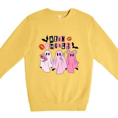 Funny Halloween Cute Ghost Mean Ghouls Spooky Season Gift Premium Crewneck Sweatshirt