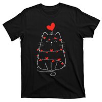 Funny Heart Cat ValentineS Day Heart Cat Lover Valentine T-Shirt