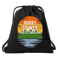 From Horry County South Carolina Vintage Sunset Drawstring Bag