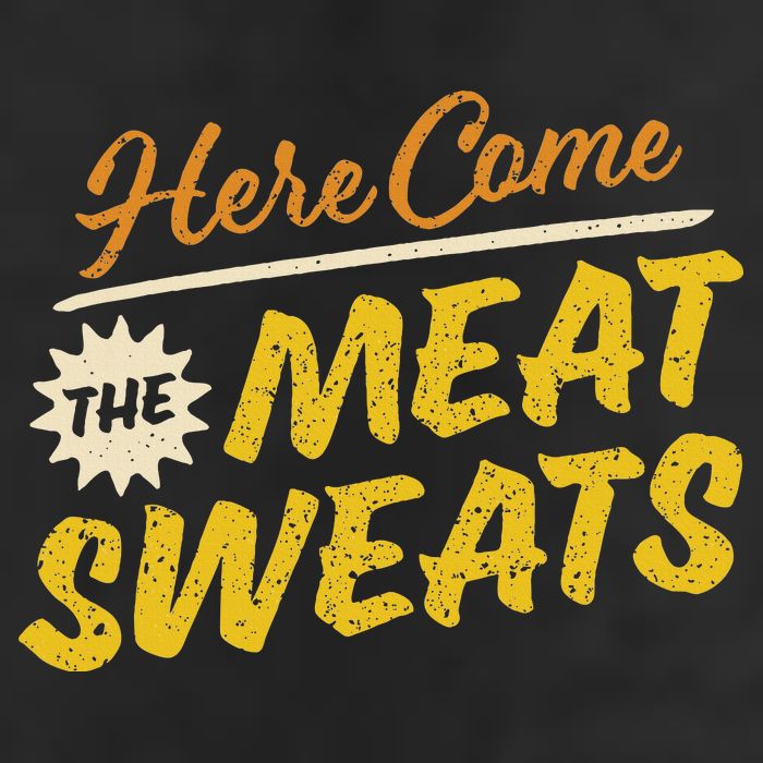 Funny Here Come The Meat Sweats 7 Panel Mesh Trucker Snapback Hat