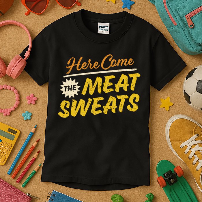Funny Here Come The Meat Sweats Kids T-Shirt