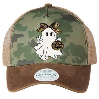 Funny Halloween Camouflage Camo Ghost Hello Hunting Season Gift Legacy Tie Dye Trucker Hat