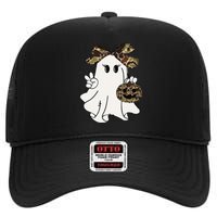 Funny Halloween Camouflage Camo Ghost Hello Hunting Season Gift High Crown Mesh Back Trucker Hat