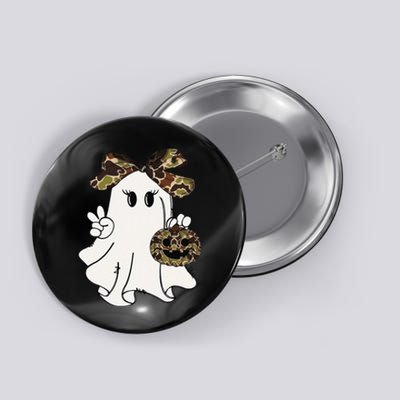 Funny Halloween Camouflage Camo Ghost Hello Hunting Season Gift Button