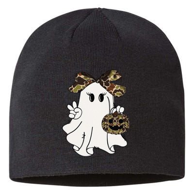 Funny Halloween Camouflage Camo Ghost Hello Hunting Season Gift Sustainable Beanie