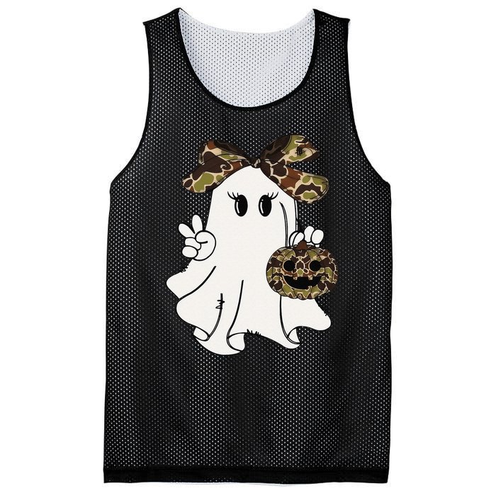 Funny Halloween Camouflage Camo Ghost Hello Hunting Season Gift Mesh Reversible Basketball Jersey Tank