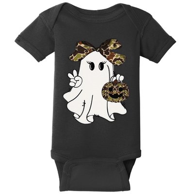 Funny Halloween Camouflage Camo Ghost Hello Hunting Season Gift Baby Bodysuit
