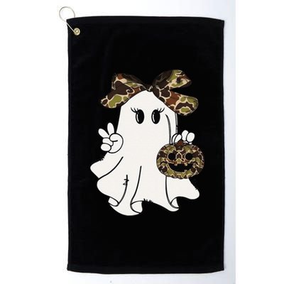 Funny Halloween Camouflage Camo Ghost Hello Hunting Season Gift Platinum Collection Golf Towel