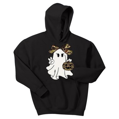 Funny Halloween Camouflage Camo Ghost Hello Hunting Season Gift Kids Hoodie