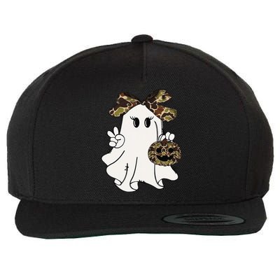 Funny Halloween Camouflage Camo Ghost Hello Hunting Season Gift Wool Snapback Cap