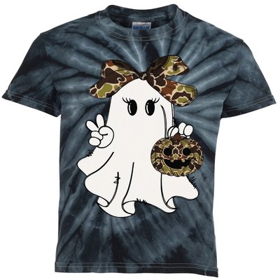 Funny Halloween Camouflage Camo Ghost Hello Hunting Season Gift Kids Tie-Dye T-Shirt