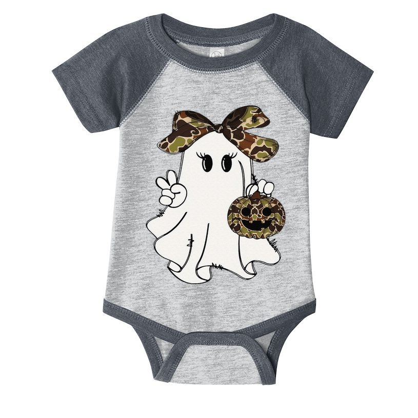 Funny Halloween Camouflage Camo Ghost Hello Hunting Season Gift Infant Baby Jersey Bodysuit