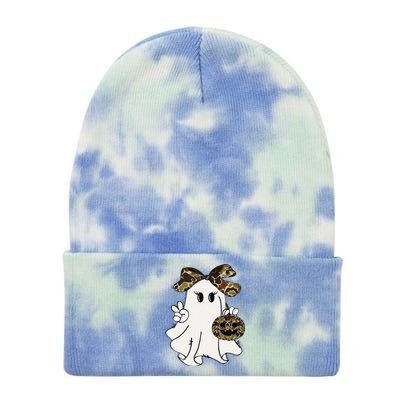 Funny Halloween Camouflage Camo Ghost Hello Hunting Season Gift Tie Dye 12in Knit Beanie