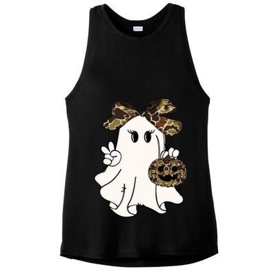 Funny Halloween Camouflage Camo Ghost Hello Hunting Season Ladies PosiCharge Tri-Blend Wicking Tank