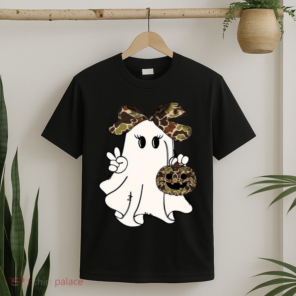 Funny Halloween Camouflage Camo Ghost Hello Hunting Season T-Shirt