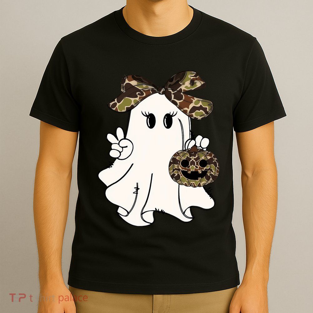 Funny Halloween Camouflage Camo Ghost Hello Hunting Season T-Shirt