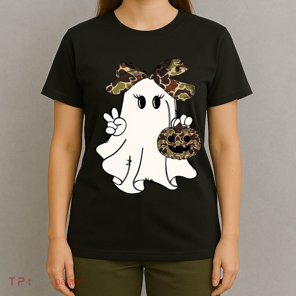 Funny Halloween Camouflage Camo Ghost Hello Hunting Season T-Shirt