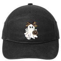 Funny Halloween Camouflage Camo Ghost Hello Hunting Season 7-Panel Snapback Hat