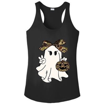 Funny Halloween Camouflage Camo Ghost Hello Hunting Season Ladies PosiCharge Competitor Racerback Tank
