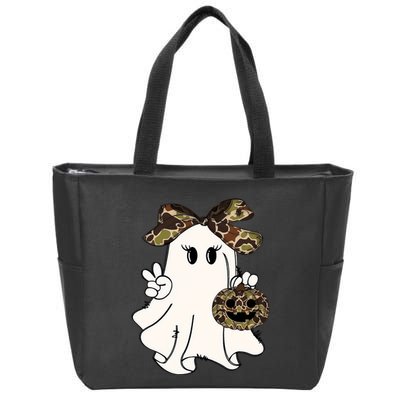 Funny Halloween Camouflage Camo Ghost Hello Hunting Season Zip Tote Bag