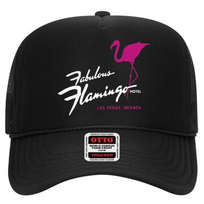 Flamingo Hotel Casino Las Vegas Retro Vintage High Crown Mesh Back Trucker Hat