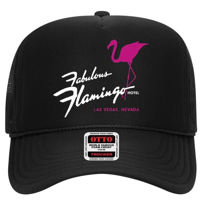 Flamingo Hotel Casino Las Vegas Retro Vintage High Crown Mesh Back Trucker Hat