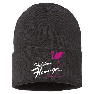 Flamingo Hotel Casino Las Vegas Retro Vintage Sustainable Knit Beanie