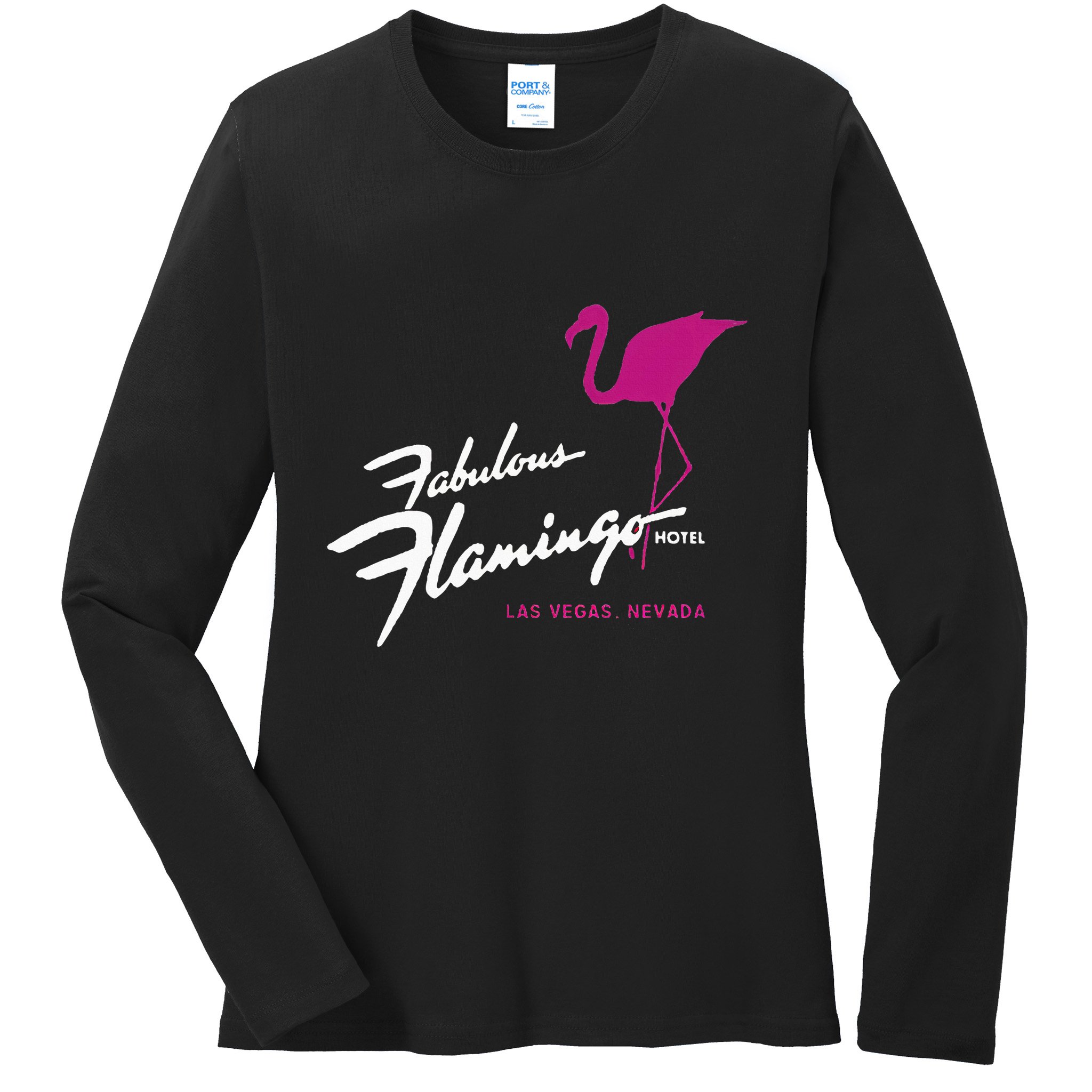 Flamingo Hotel Casino Las Vegas Retro Vintage Ladies Long Sleeve Shirt