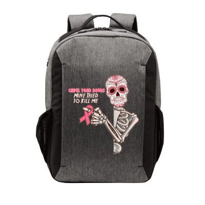 Funny Halloween Check Your Boobs Mine Tired To Kill Me Breast Cancer Awareness Vector Backpack