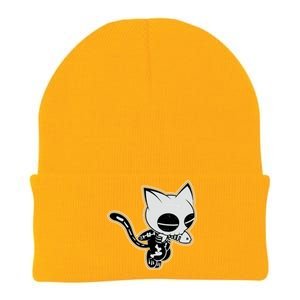 Funny Halloween Cute Ghost Skelekat Knit Cap Winter Beanie