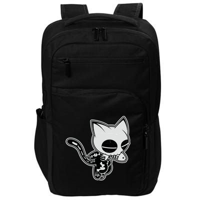 Funny Halloween Cute Ghost Skelekat Impact Tech Backpack