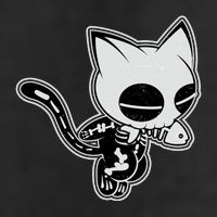 Funny Halloween Cute Ghost Skelekat 11oz C Handle Ceramic Mug