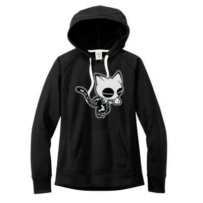 Funny Halloween Cute Ghost Skelekat Women's Fleece Hoodie