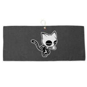 Funny Halloween Cute Ghost Skelekat Large Microfiber Waffle Golf Towel