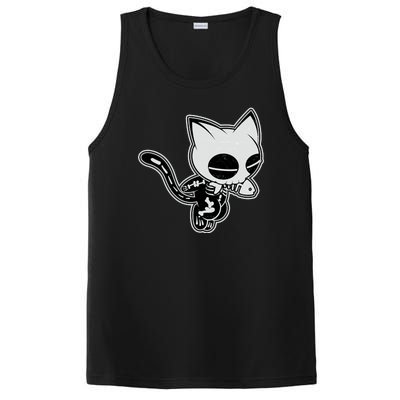 Funny Halloween Cute Ghost Skelekat PosiCharge Competitor Tank