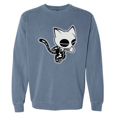 Funny Halloween Cute Ghost Skelekat Garment-Dyed Sweatshirt