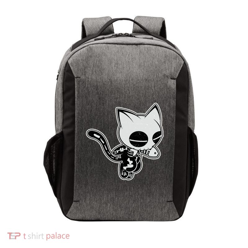 Funny Halloween Cute Ghost Skelekat Vector Backpack