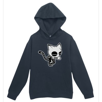 Funny Halloween Cute Ghost Skelekat Urban Pullover Hoodie