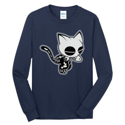 Funny Halloween Cute Ghost Skelekat Tall Long Sleeve T-Shirt