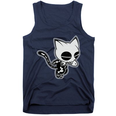 Funny Halloween Cute Ghost Skelekat Tank Top