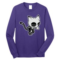 Funny Halloween Cute Ghost Skelekat Long Sleeve Shirt